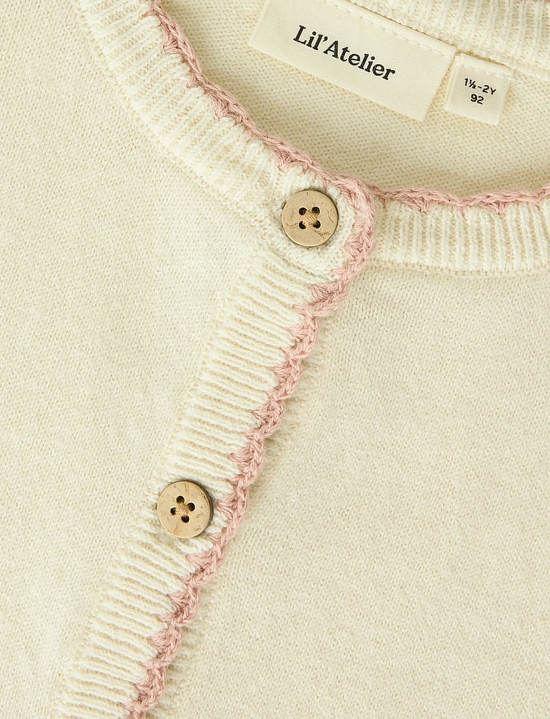 Lil'Atelier - NMFSARAN LS KNIT CARD LIL - cardigans - turtledove - 2