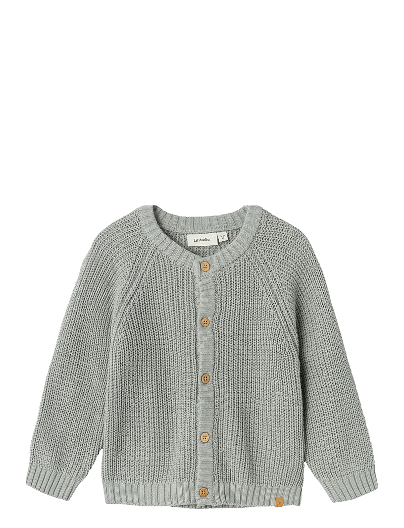 Lil'Atelier - NMNEMLEN LIN LS KNIT CARD LIL NOOS - cardigans - limestone - 0