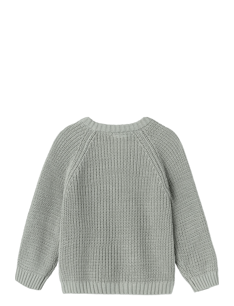 Lil'Atelier - NMNEMLEN LIN LS KNIT CARD LIL NOOS - cardigans - limestone - 1