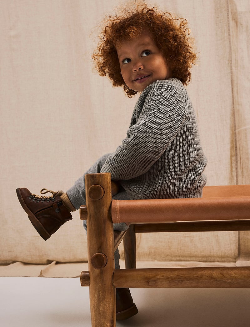 Lil'Atelier - NMNEMLEN LIN LS KNIT CARD LIL NOOS - cardigans - limestone - 3