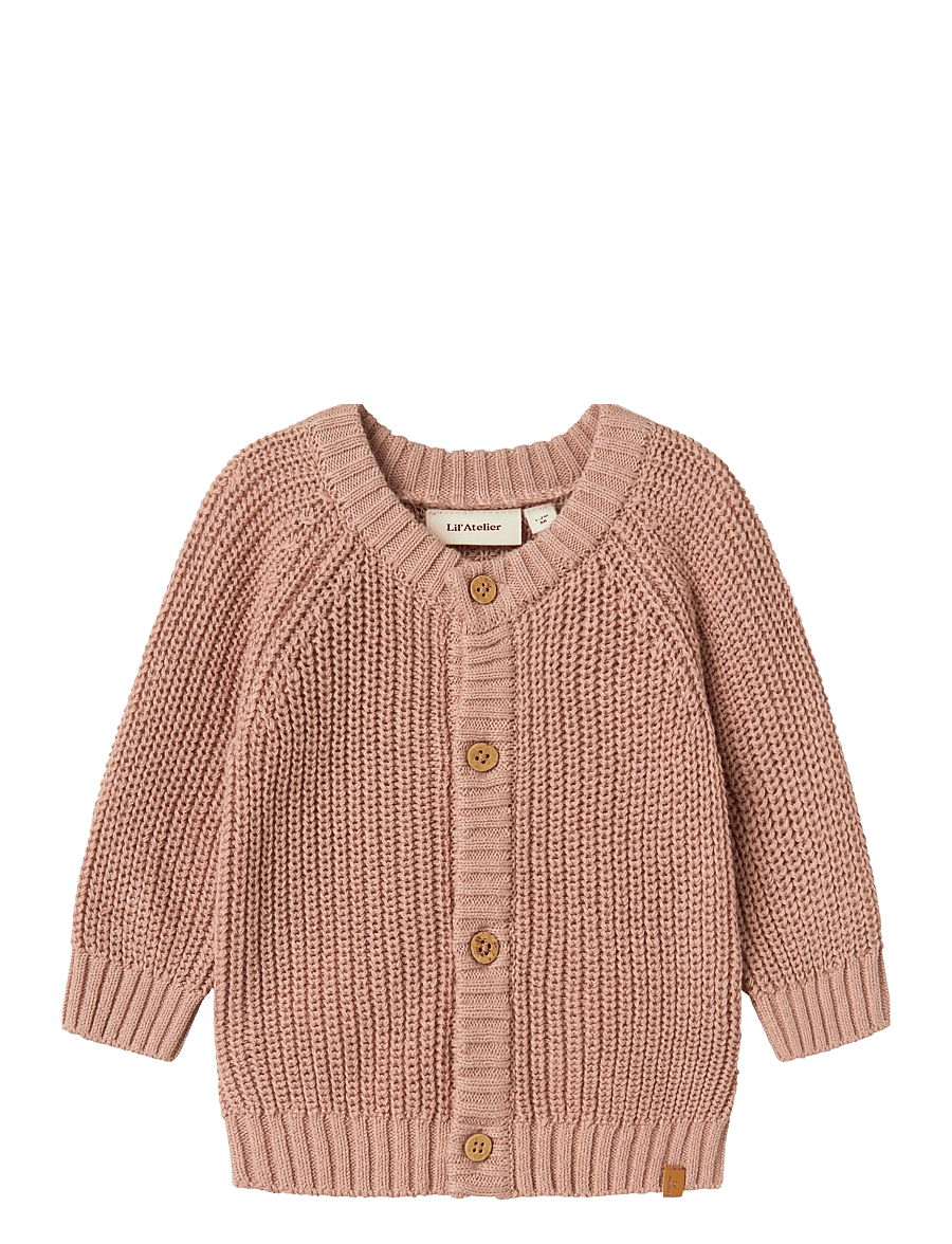 Lil'Atelier - NBNEMLEN LS KNIT CARD LIL NOOS - cardigans - misty rose - 1