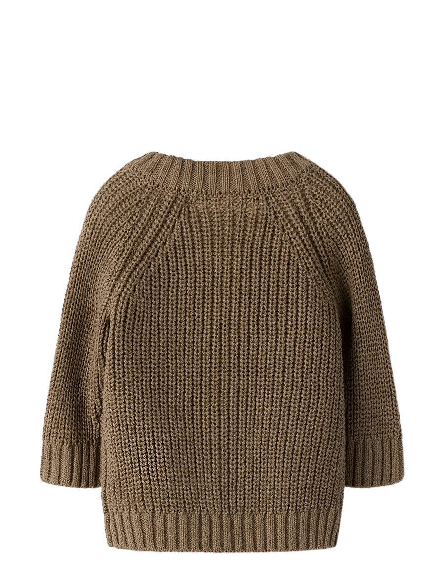 Lil'Atelier - NBNEMLEN LS KNIT CARD LIL NOOS - cardigans - shitake - 1