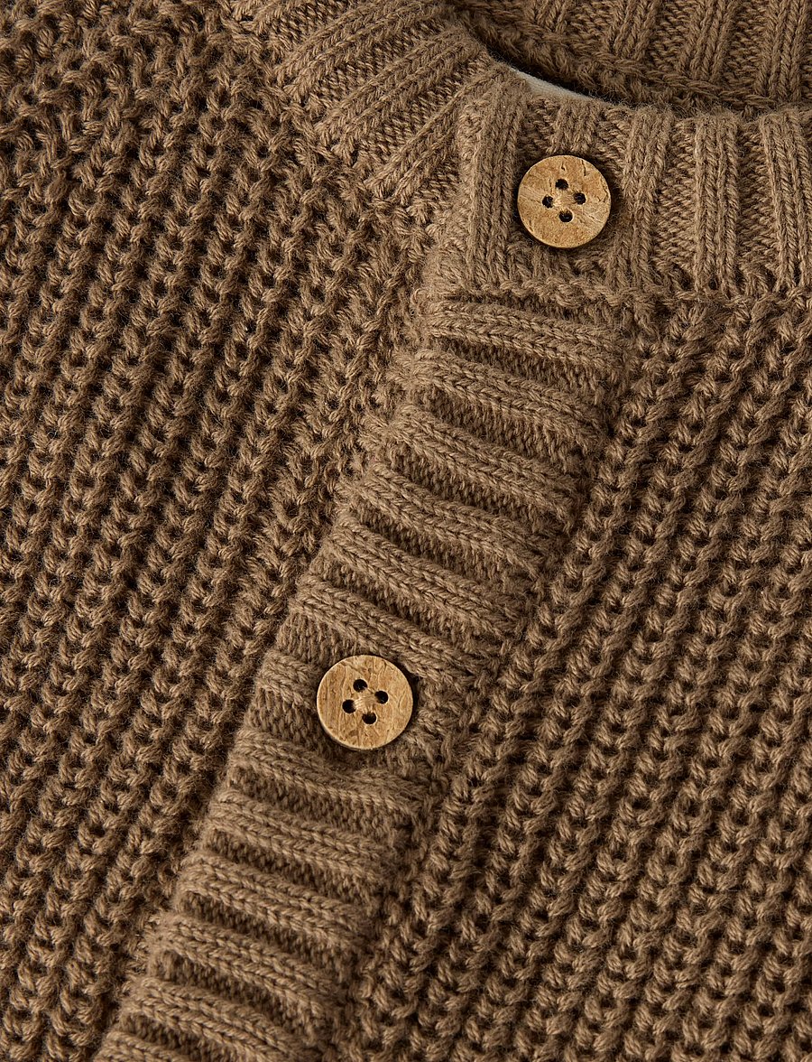 Lil'Atelier - NBNEMLEN LS KNIT CARD LIL NOOS - cardigans - shitake - 2