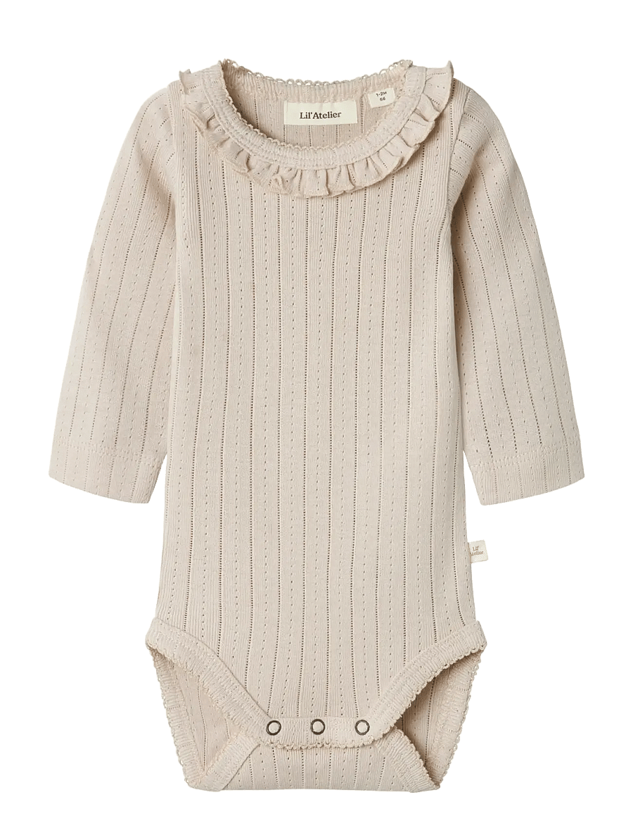 Lil'Atelier - NBFRACHEL NIS LS SLIM BODY LIL NOOS - pikkade varrukatega bodid - gray morn - 1
