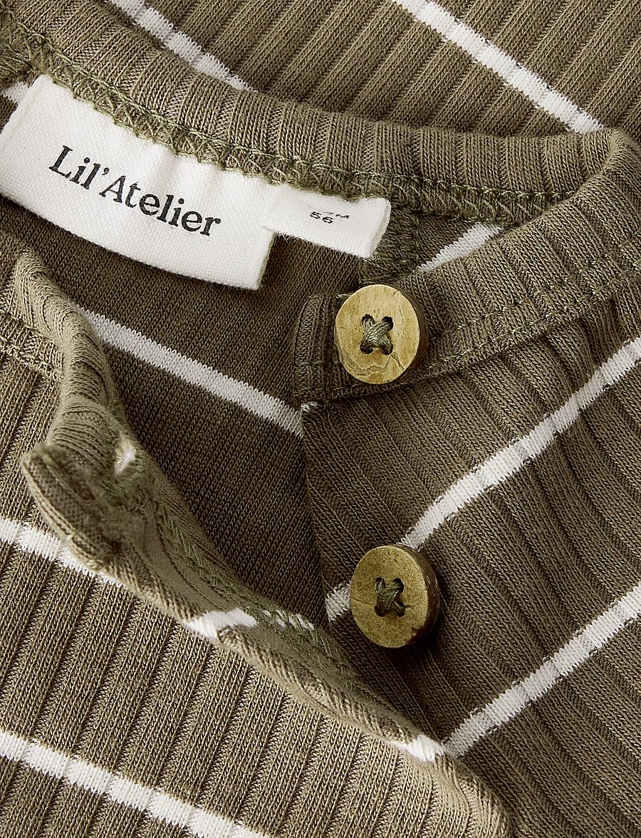 Lil'Atelier - NBMKAIL LS SLIM BODY LIL NOOS - langärmelige bodys - shitake - 2