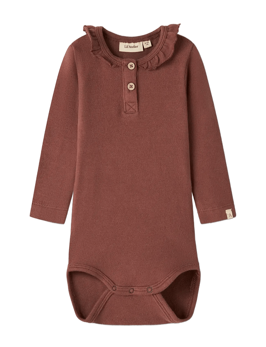 Lil'Atelier - NBFTHORO HOU LS SLIM BODY LIL - langärmelige bodys - mahogany - 0
