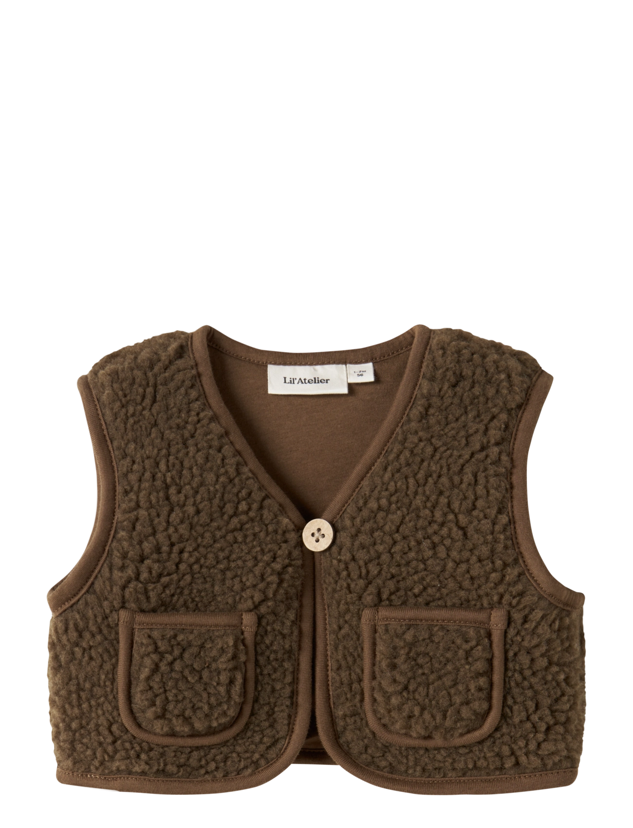 Lil'Atelier NBNJONO RLX SHERPA VEST LIL - Winterkollektion - TEAK / brown