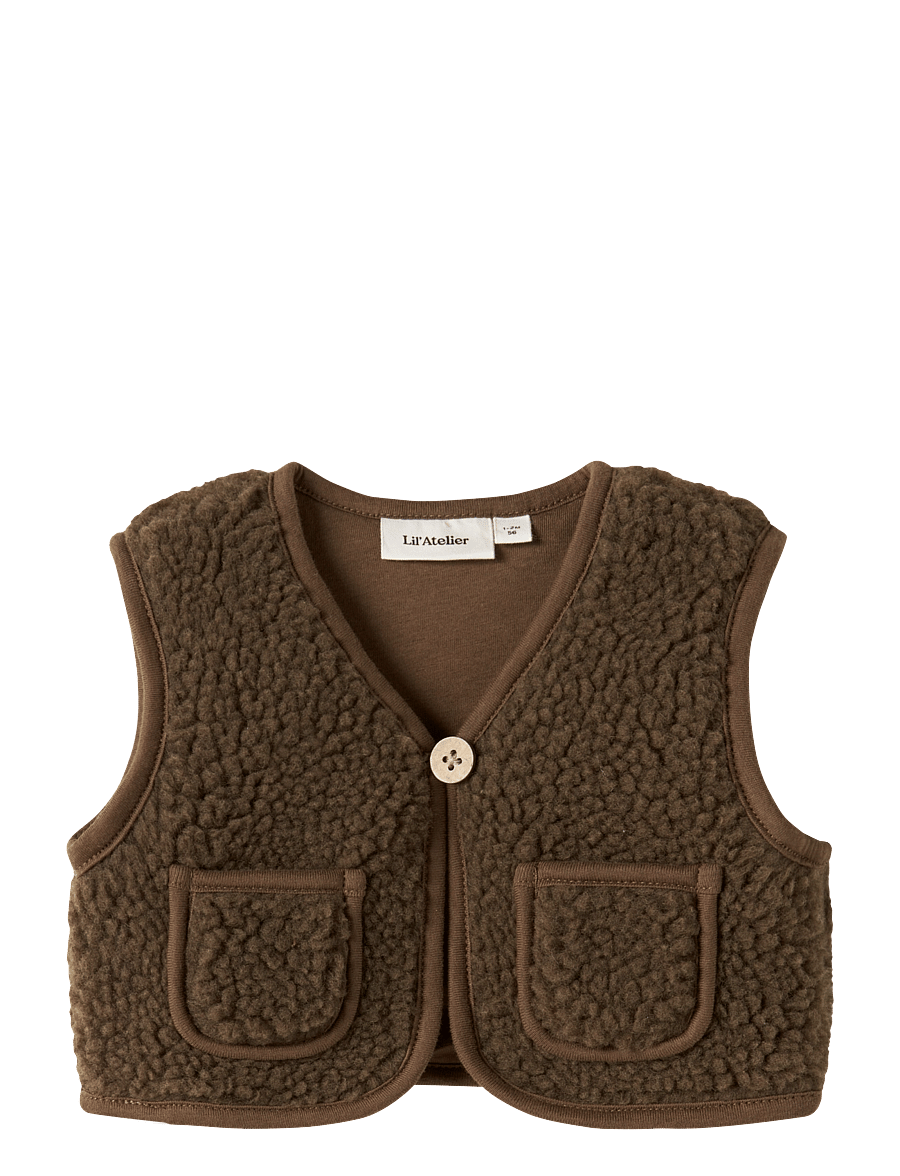 Lil'Atelier - NBNJONO RLX SHERPA VEST LIL - einkaufen nach alter von - teak - 0