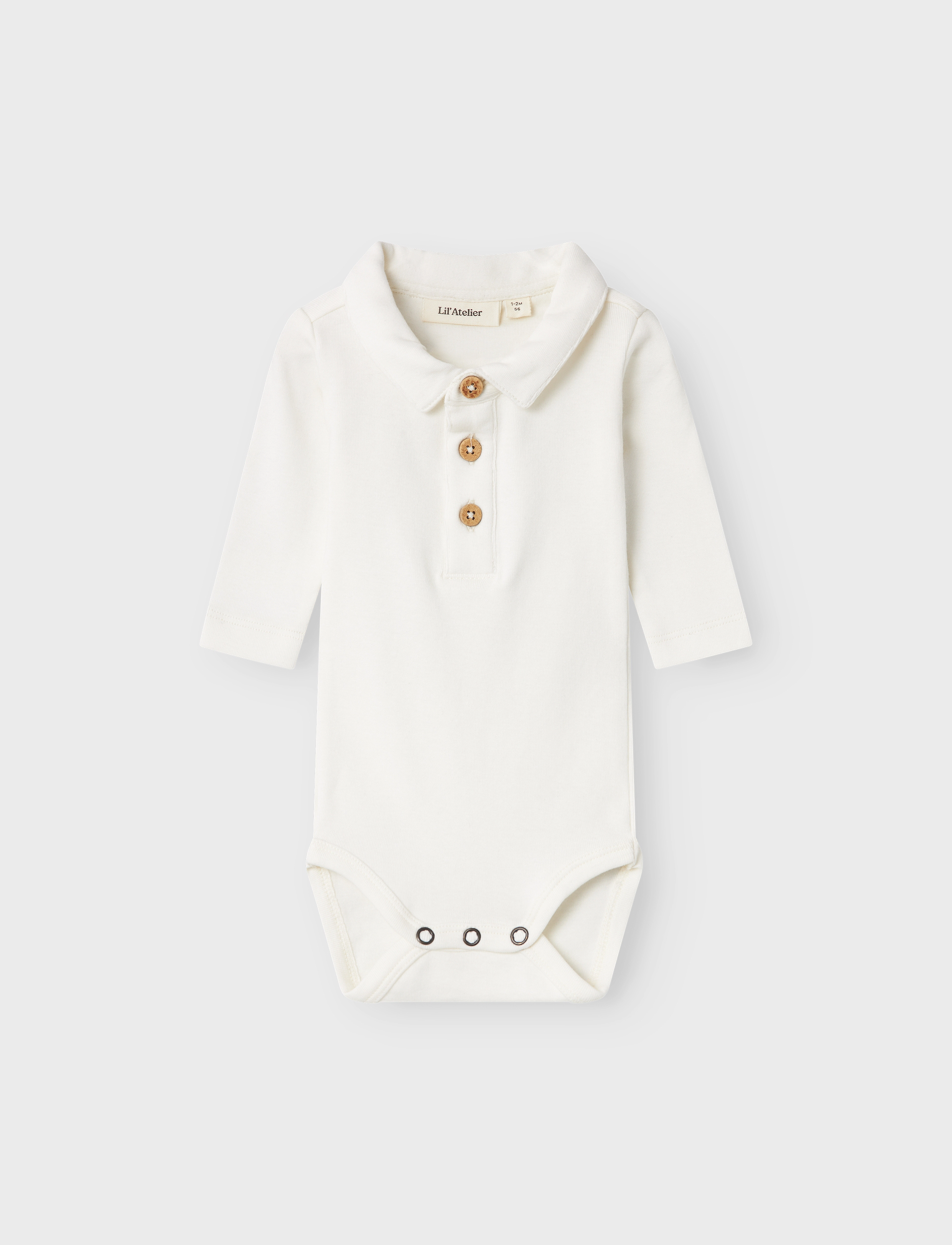 Lil'Atelier Nbmfundo Ls Slim Body Lil, 68, White, Bodys > Langærmede, Børn