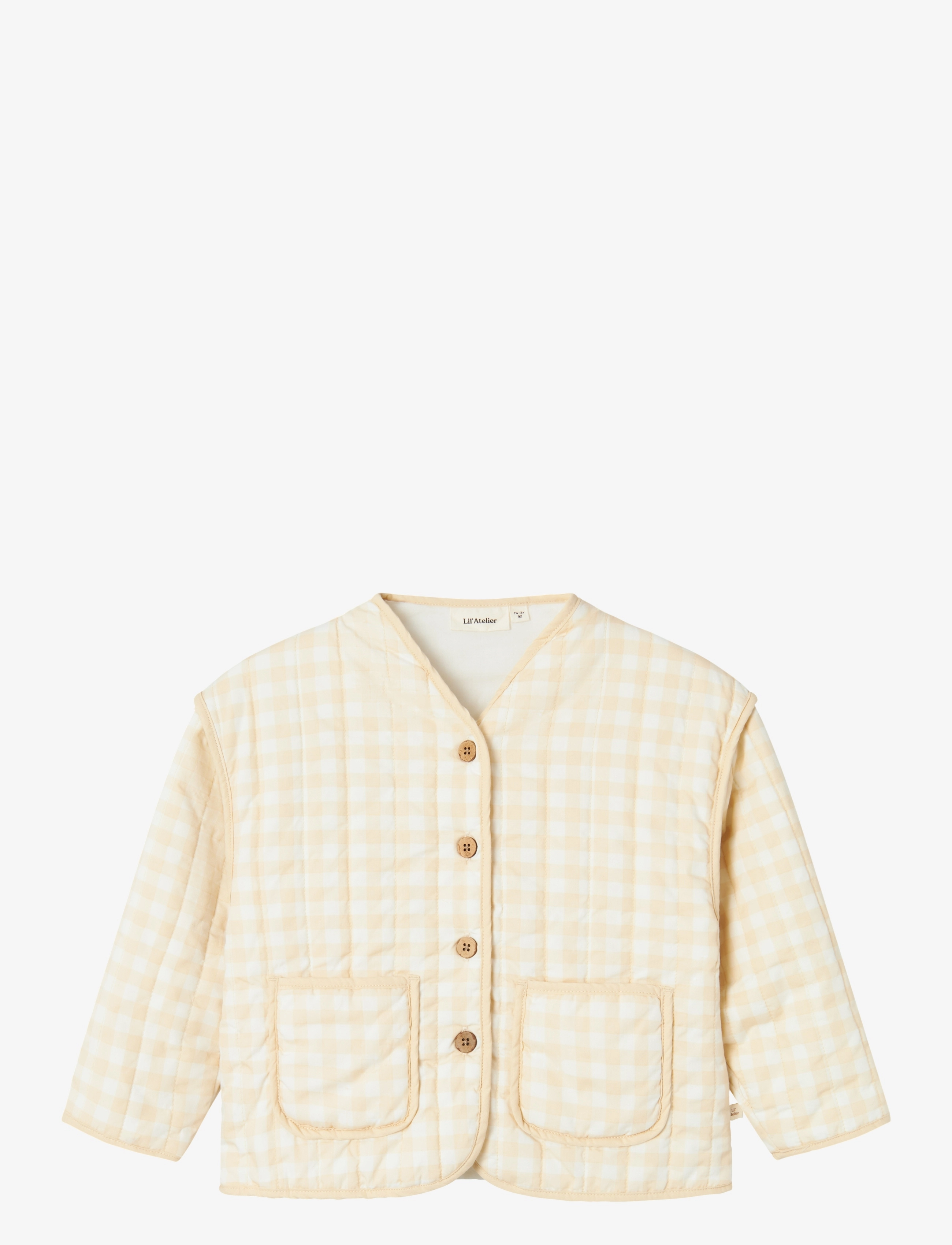 Lil'Atelier Nmflarose Ls Quilt Jacket Lil, 110, Jackets & Coats, Gelb - Quilted Jackets, Kinder