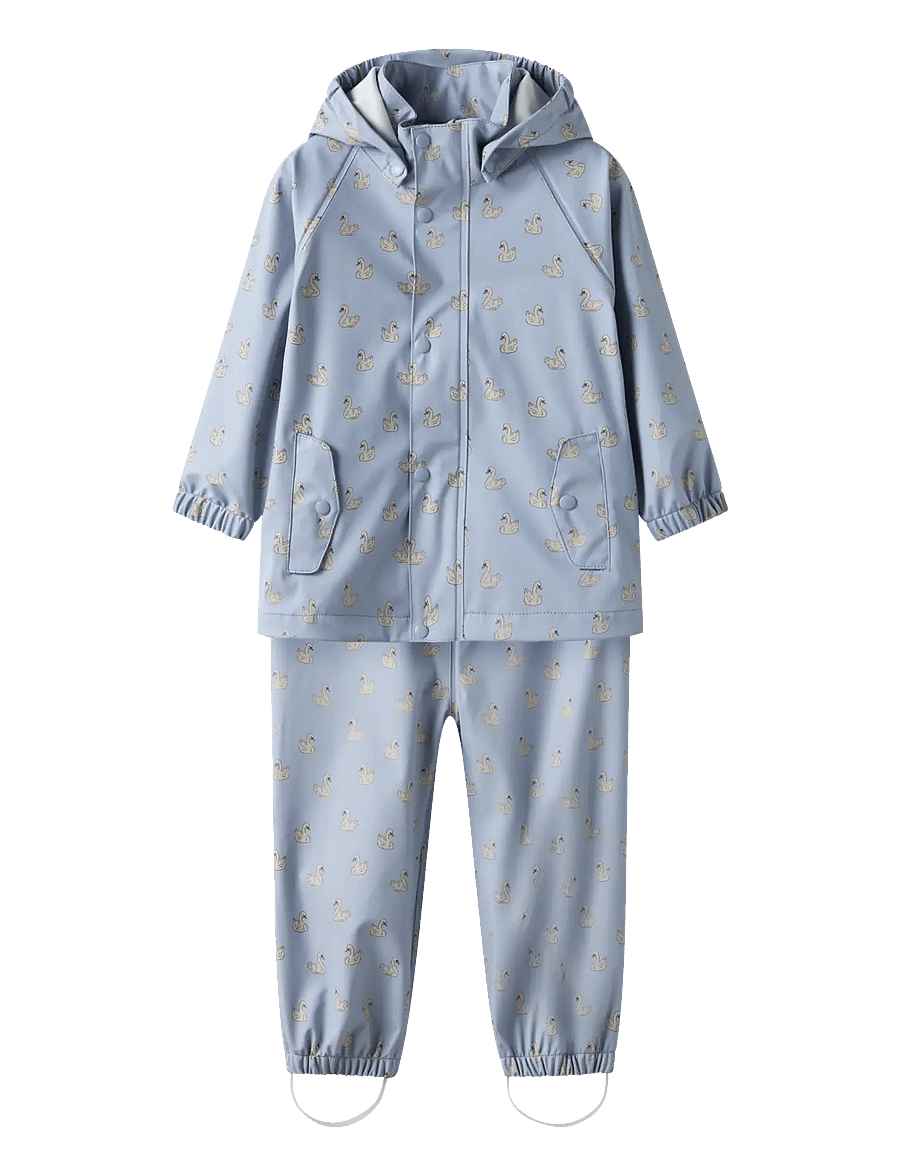 Lil'Atelier - NMFLADRY10 RAIN SET AOP FO LIL - vihmakomplektid - zen blue - 0