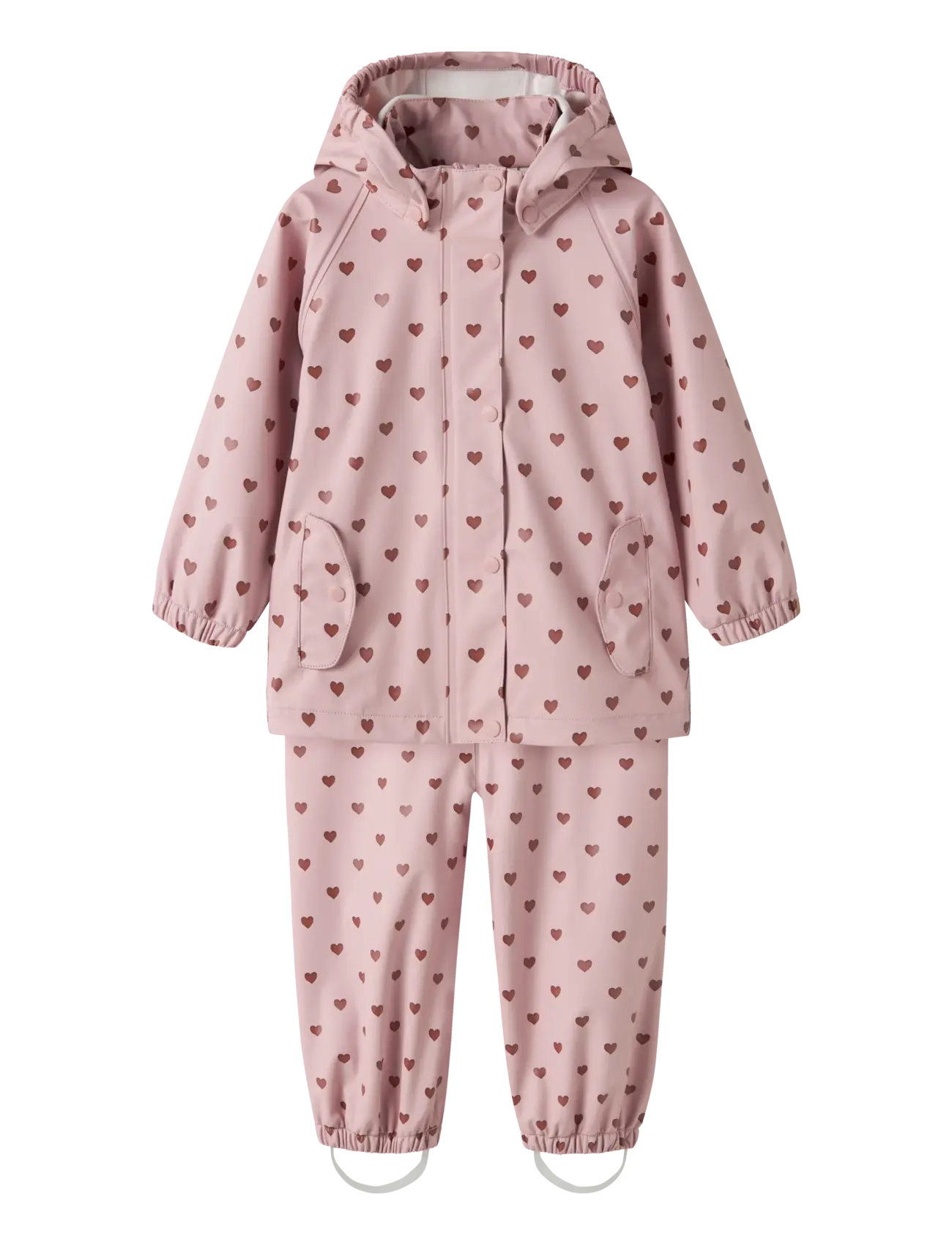 Lil'Atelier Nmfladry10 Rain Set Aop Fo Lil, 104, Rainwear, Rosa - Rainwear Sets, Kinder
