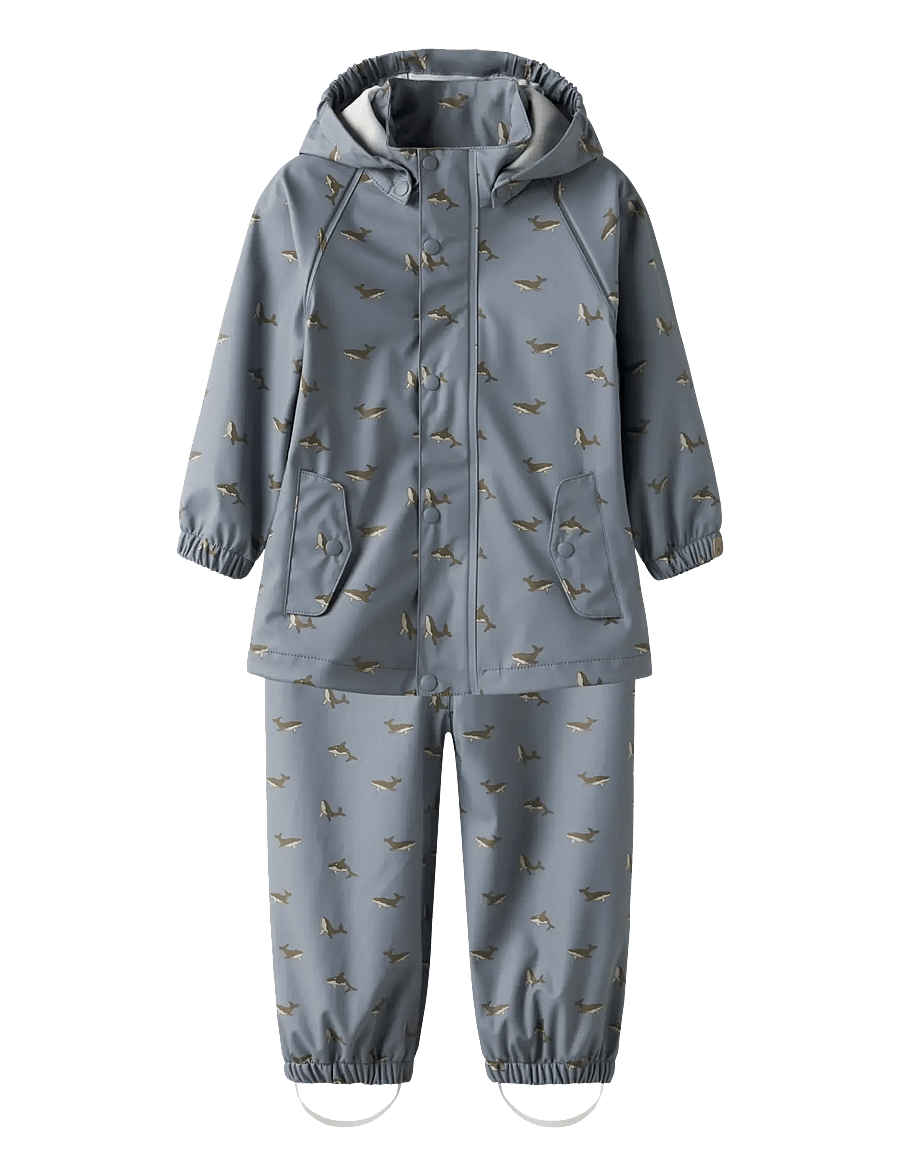 Lil'Atelier - NMMLADRY10 RAIN SET AOP FO LIL - regnsæt - tradewinds - 0