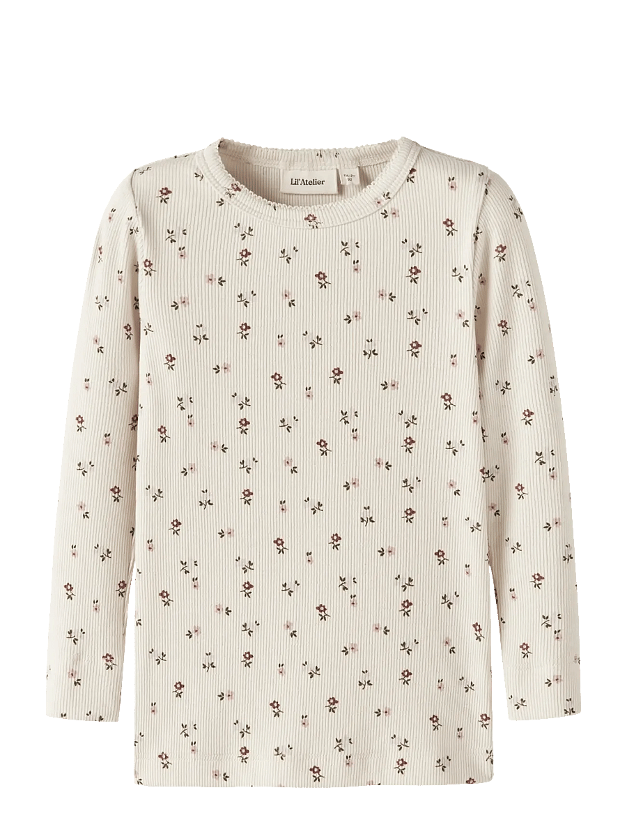 Lil'Atelier - NMFGAGO LS SLIM TOP LIL NOOS - pikkade varrukatega t-särgid - turtledove - 0