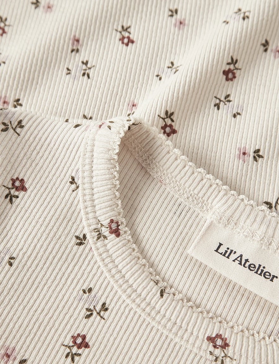 Lil'Atelier - NMFGAGO LS SLIM TOP LIL NOOS - pikkade varrukatega t-särgid - turtledove - 2