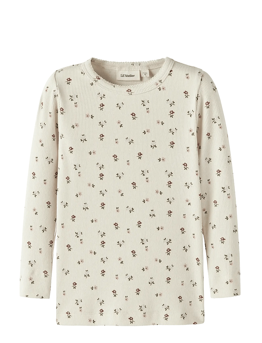 Lil'Atelier - NMFGAGO LS SLIM TOP LIL NOOS - langærmede t-shirts - turtledove - 1