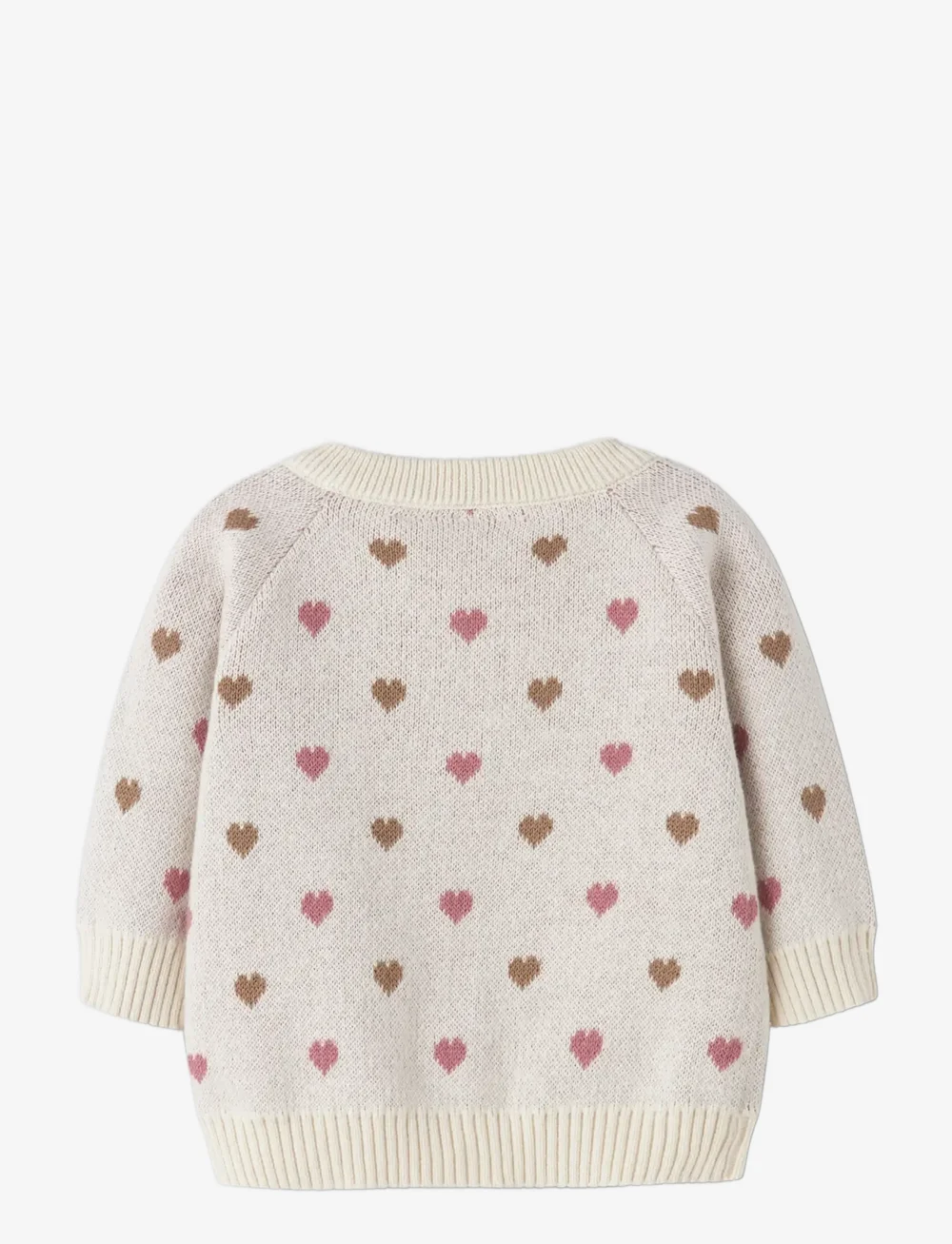 Lil'Atelier - NBFSARAN LS KNIT CARD HEART LIL - koftor - turtledove - 1