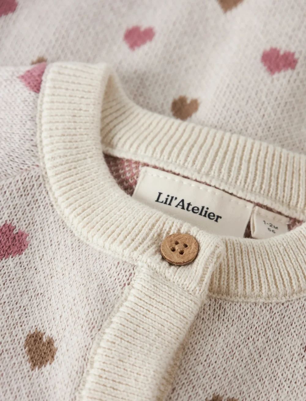 Lil'Atelier - NBFSARAN LS KNIT CARD HEART LIL - koftor - turtledove - 2