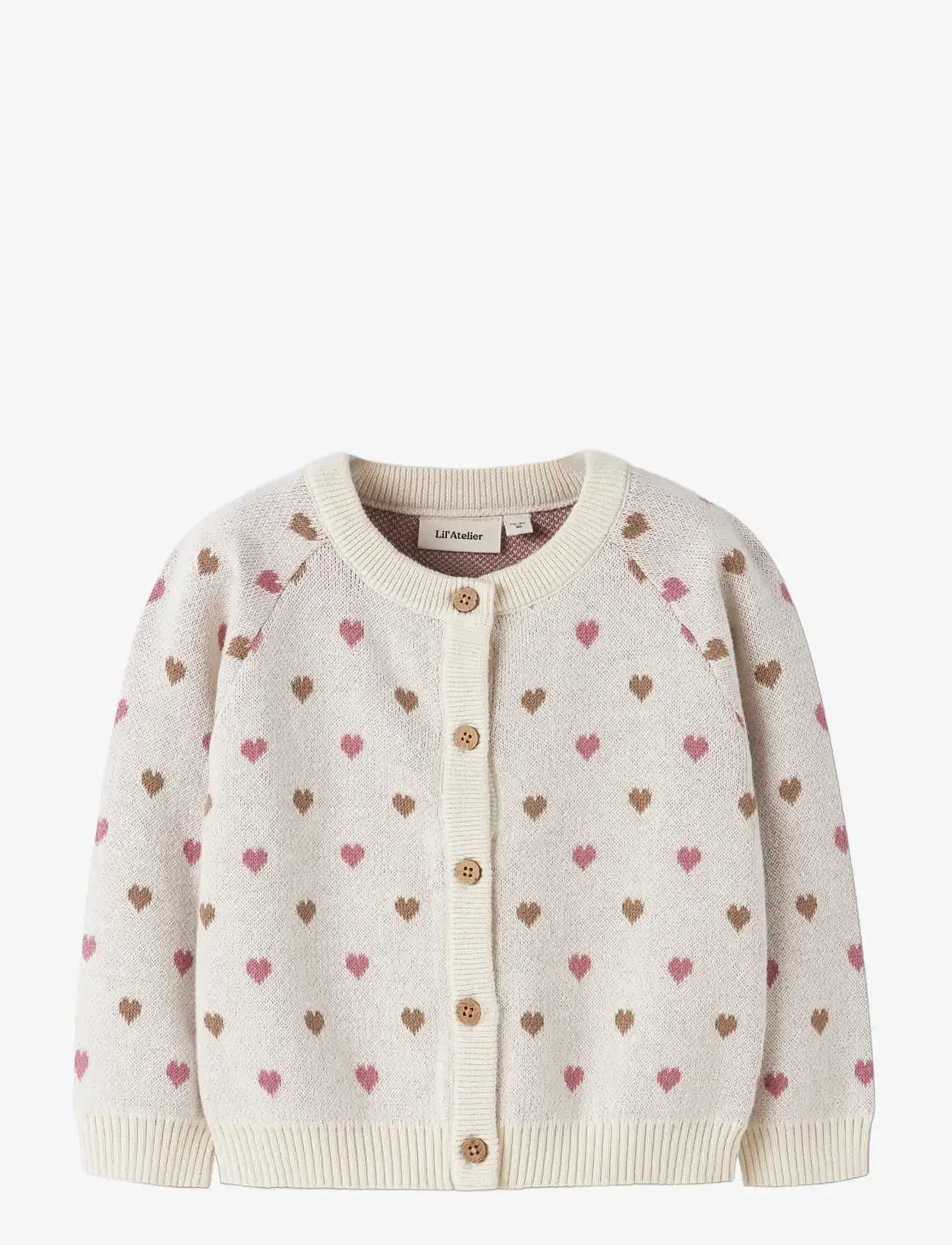 Lil'Atelier - NMFSARAN LS KNIT CARD HEART LIL - neuletakit - turtledove - 1