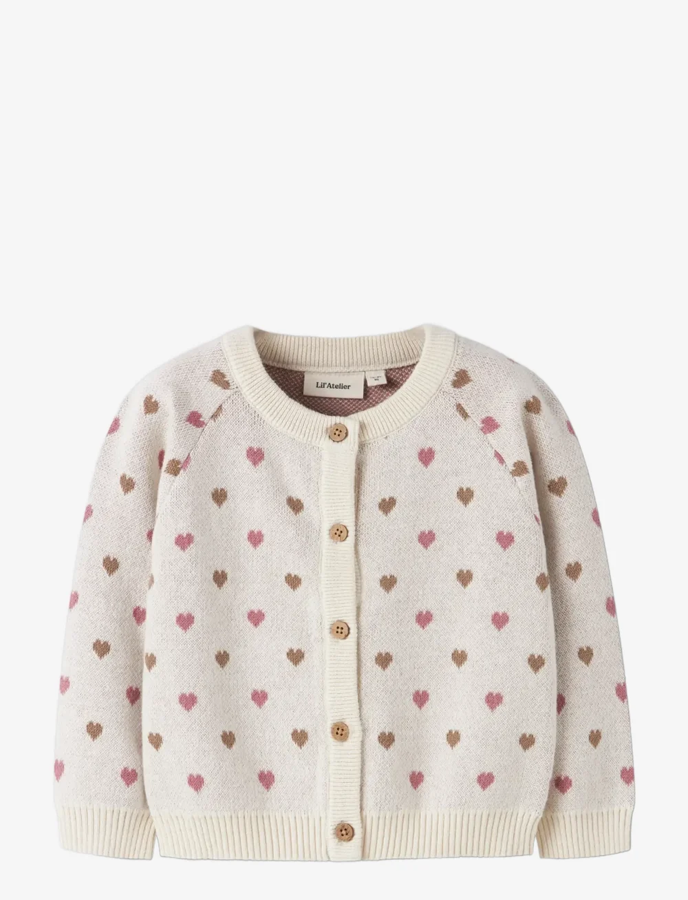Lil'Atelier - NMFSARAN LS KNIT CARD HEART LIL - kardiganid - turtledove - 1