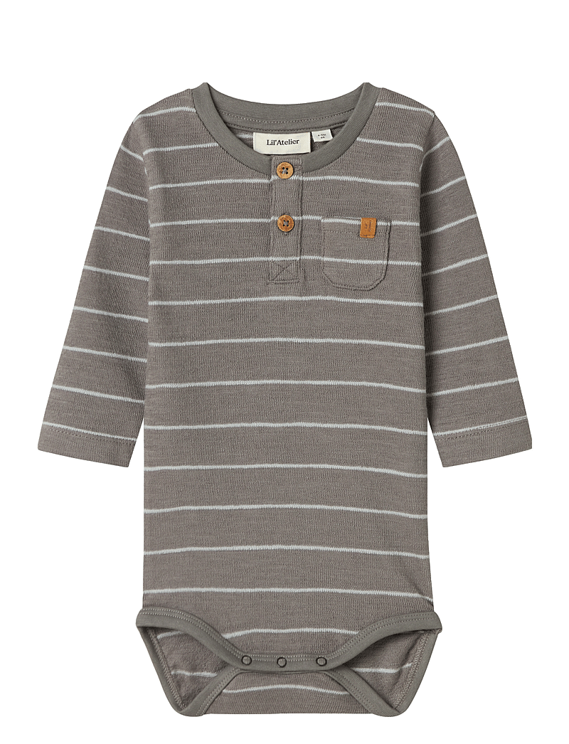 Lil'Atelier - NBMSALIM LS SLIM BODY LIL - silent storm - 0