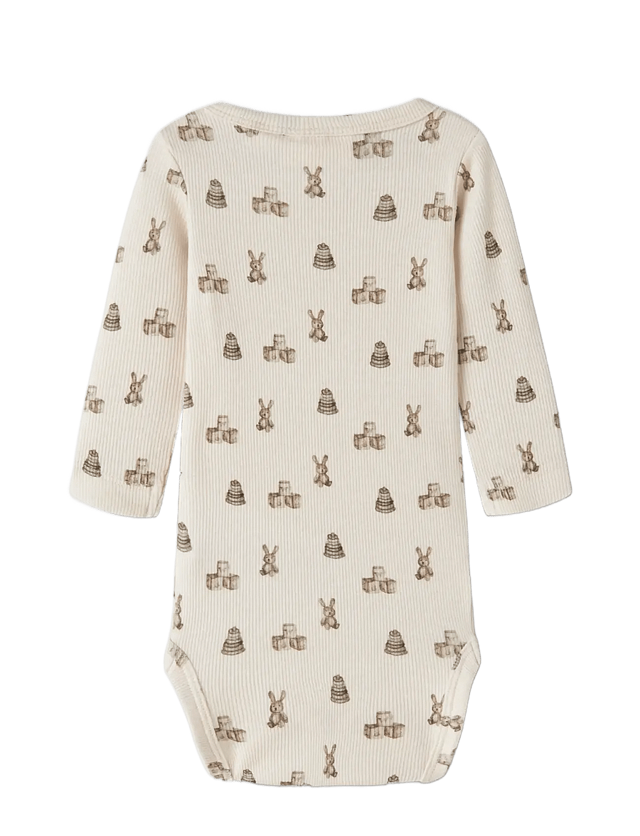 Lil'Atelier - NBNGAVO KIN LS SLIM BODY LIL - långärmade bodies - turtledove - 1