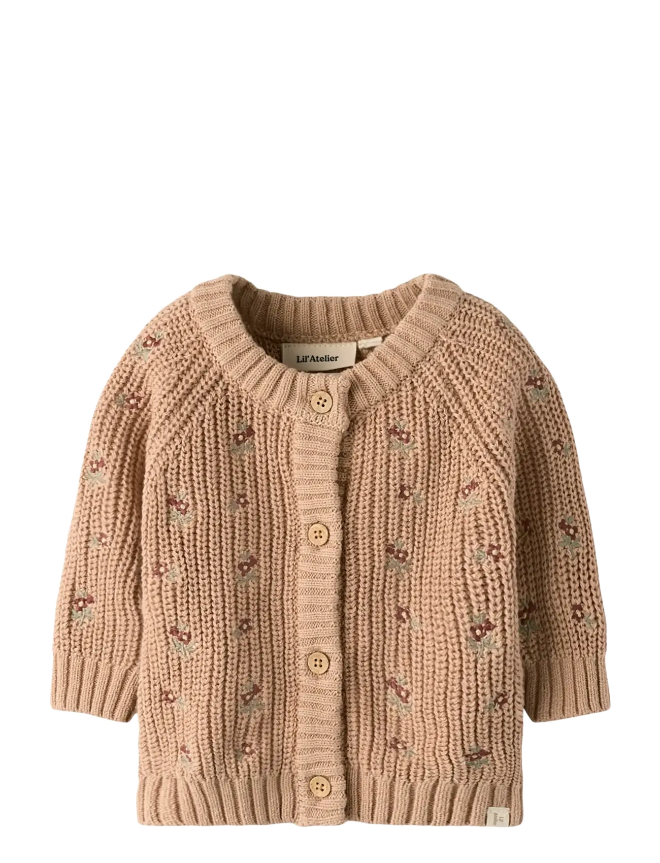 LIL'ATELIER Nbfemlen Emb Ao Ls Knit Card Lil Beige - 86 - Kinder