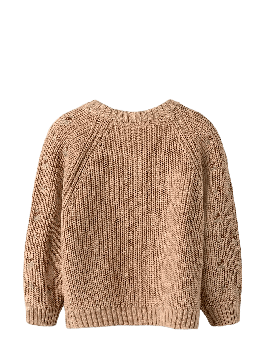Lil'Atelier - NMFEMLEN EMB AO LS KNIT CARD LIL - cardigans - roebuck - 2