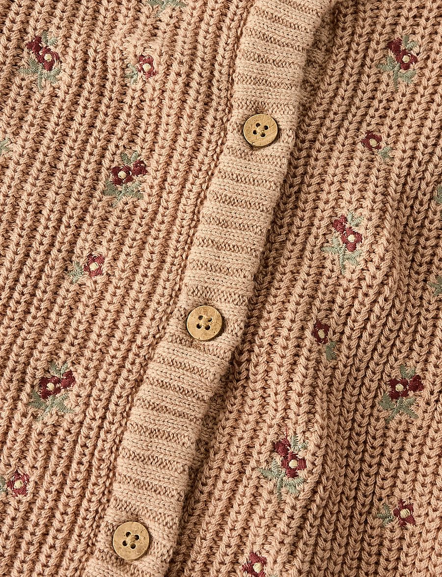 Lil'Atelier - NMFEMLEN EMB AO LS KNIT CARD LIL - cardigans - roebuck - 3