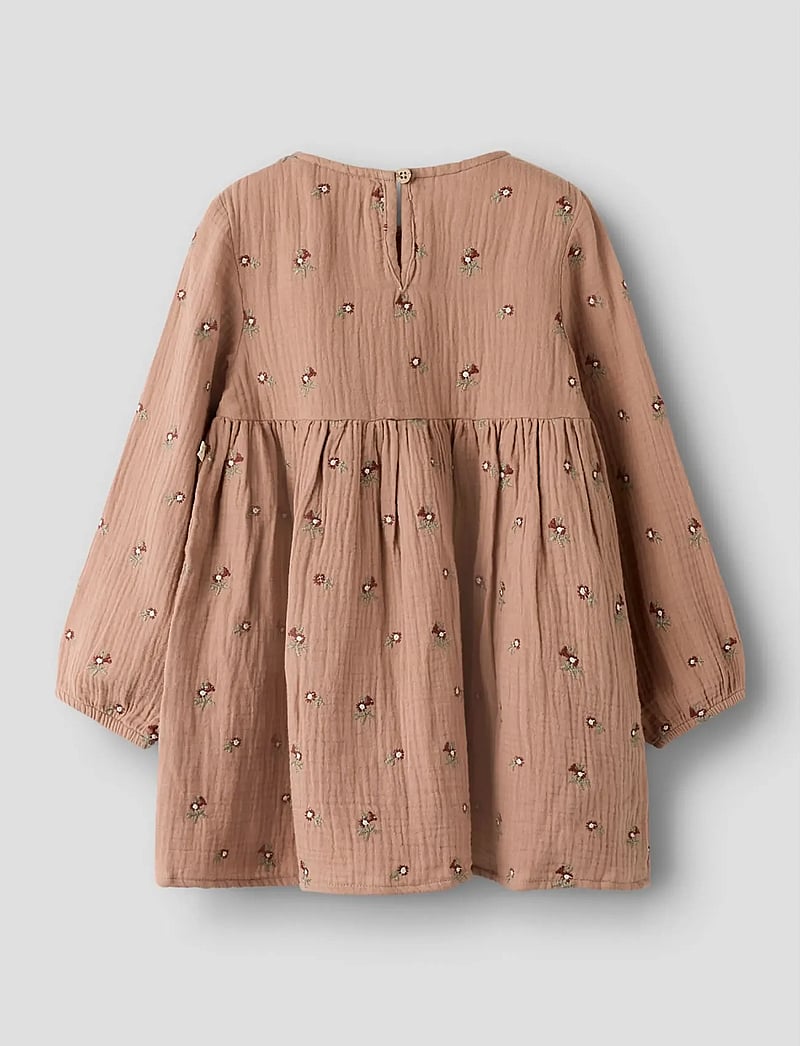 Lil'Atelier - NMFTAMINA LS LOOSE DRESS LIL - langärmelige freizeitkleider - roebuck - 1