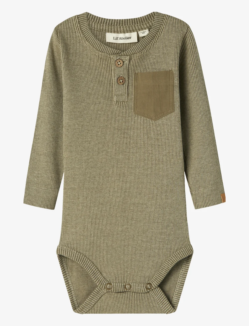 Lil'Atelier - NBMBARBAR LS SLIM BODY LIL - langärmelige bodys - moss gray - 0