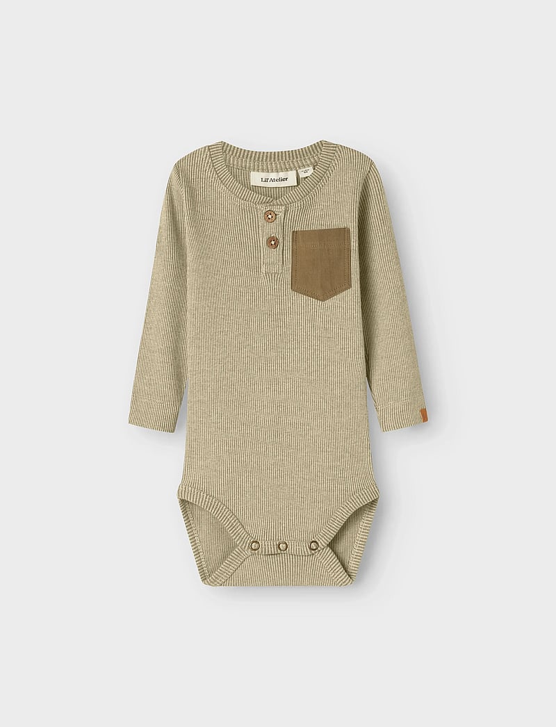 Lil'Atelier - NBMBARBAR LS SLIM BODY LIL - langärmelige bodys - moss gray - 2