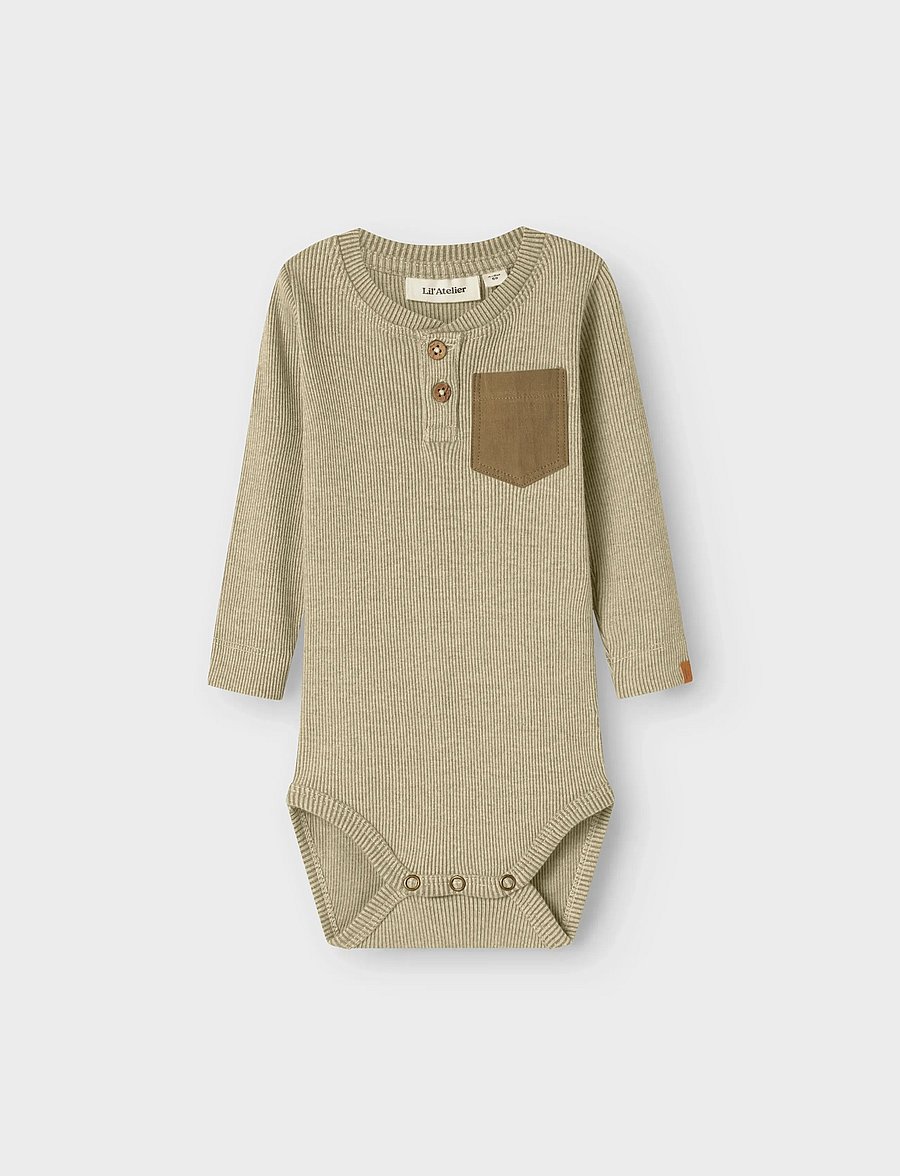 Lil'Atelier - NBMBARBAR LS SLIM BODY LIL - moss gray - 2