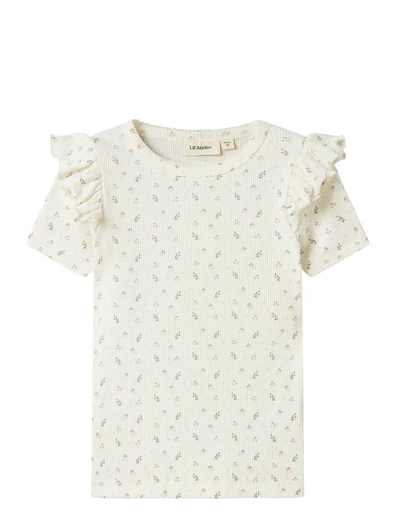 Lil'Atelier - NMFGAGO KUO SS SLIM TOP LIL - kurzärmelige - coconut milk - 0