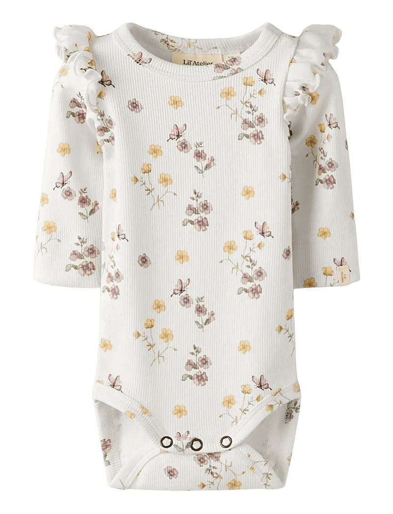 Lil'Atelier - NBFGAVO EKO LS SLIM BODY LIL NOOS - langärmelige bodys - coconut milk - 1
