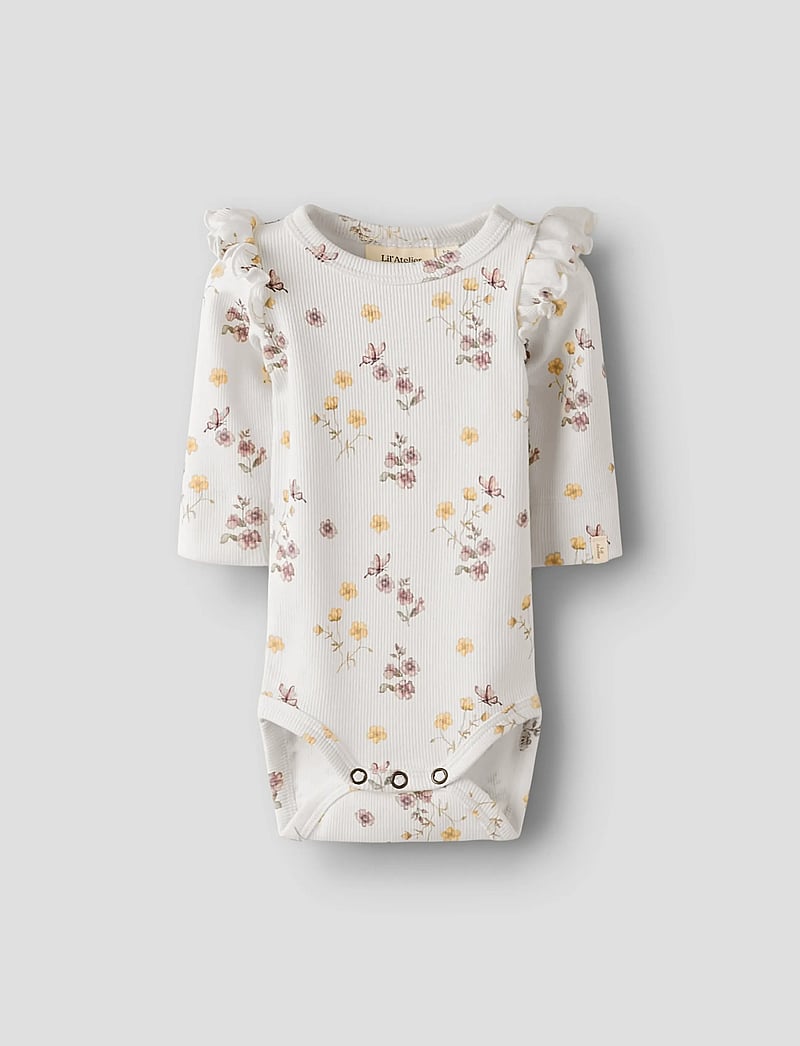 Lil'Atelier - NBFGAVO EKO LS SLIM BODY LIL NOOS - langärmelige bodys - coconut milk - 0