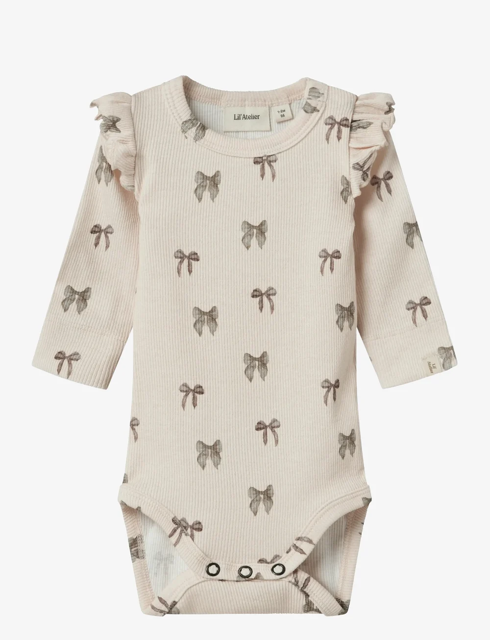 Lil'Atelier - NBFGAVO EKO LS SLIM BODY LIL NOOS - langærmede bodyer - silver peony - 1