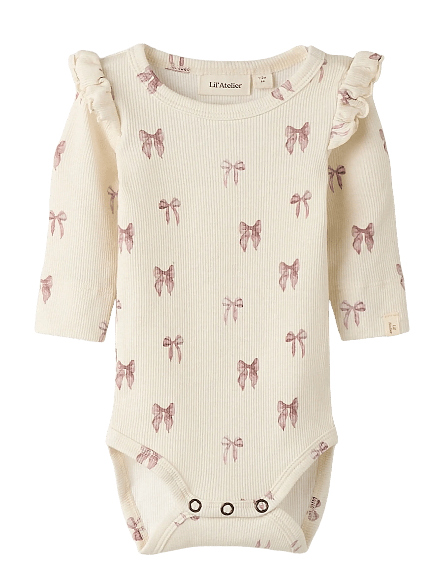 Lil'Atelier - NBFGAVO EKO LS SLIM BODY LIL NOOS - langärmelige bodys - turtledove - 0