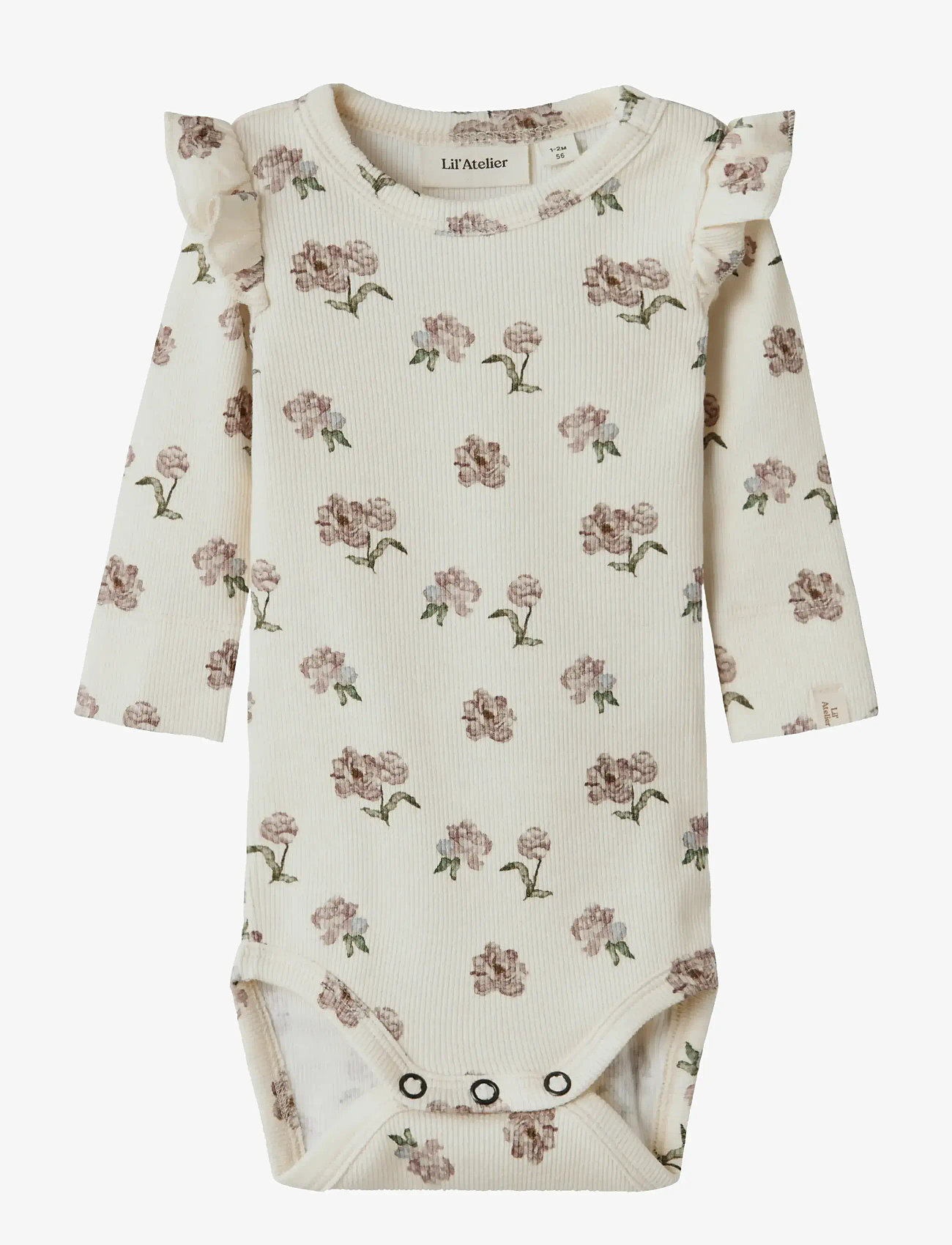 Lil'Atelier - NBFGAVO EKO LS SLIM BODY LIL NOOS - langærmede bodyer - turtledove - 0