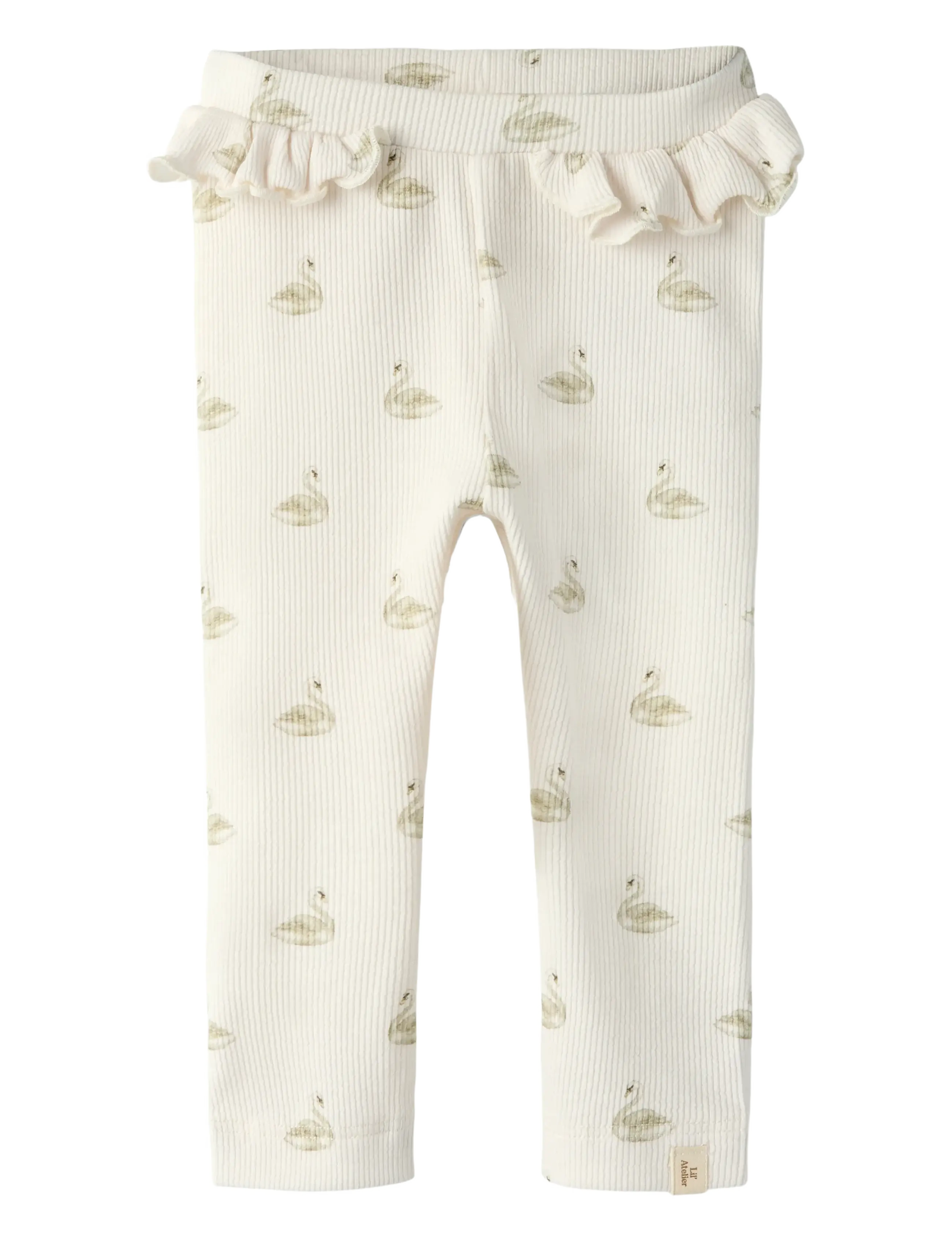 Lil'Atelier NBFGAVO EFI SLIM LEGGING LIL NOOS - Leggings - PASTEL PARCHMENT / white