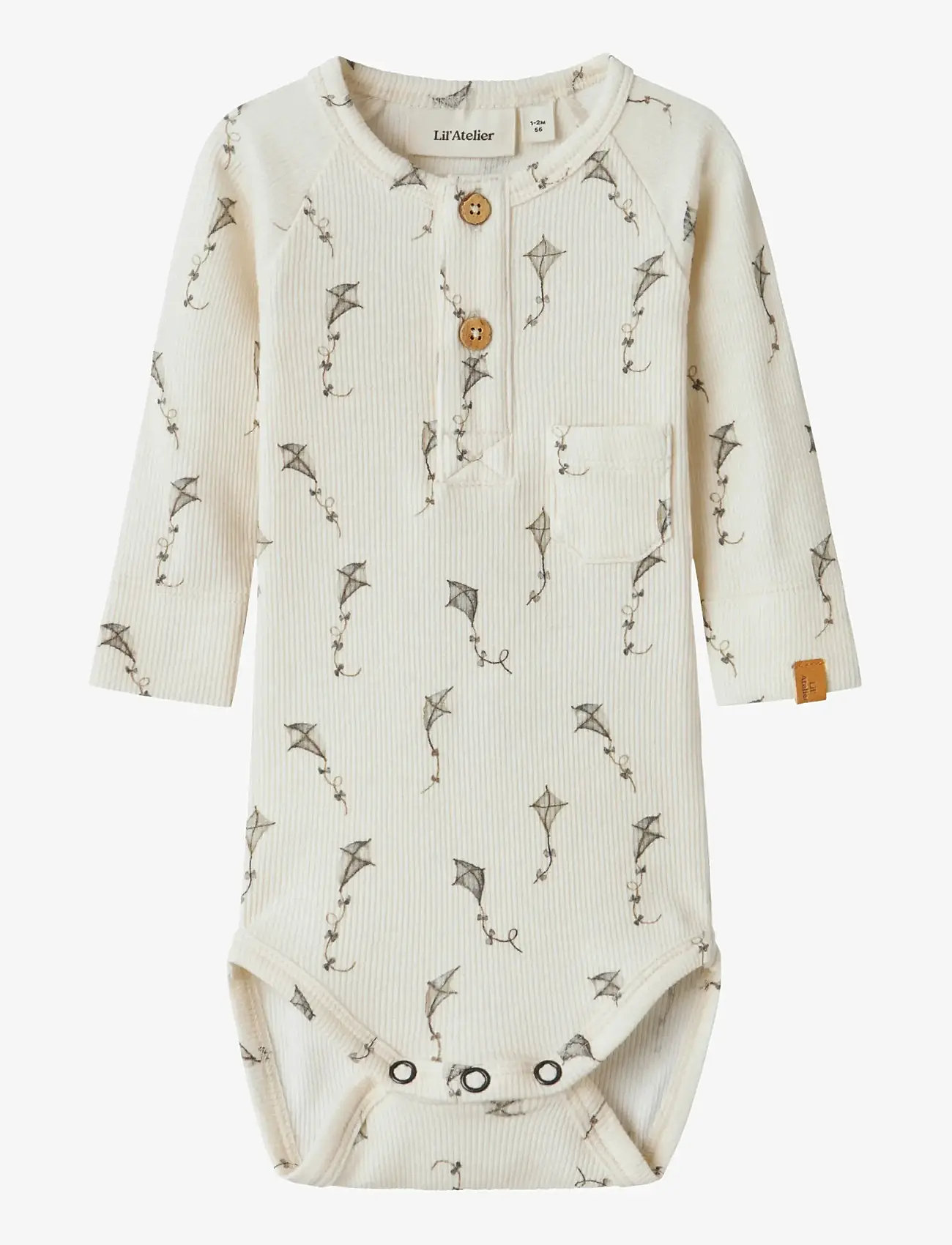 Lil'Atelier - NBMGAVO ELM LS SLIM BODY LIL NOOS - långärmade bodies - turtledove - 0