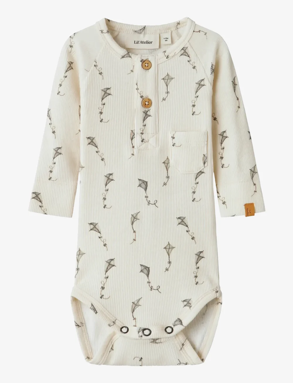 Lil'Atelier - NBMGAVO ELM LS SLIM BODY LIL NOOS - langärmelige bodys - turtledove - 0