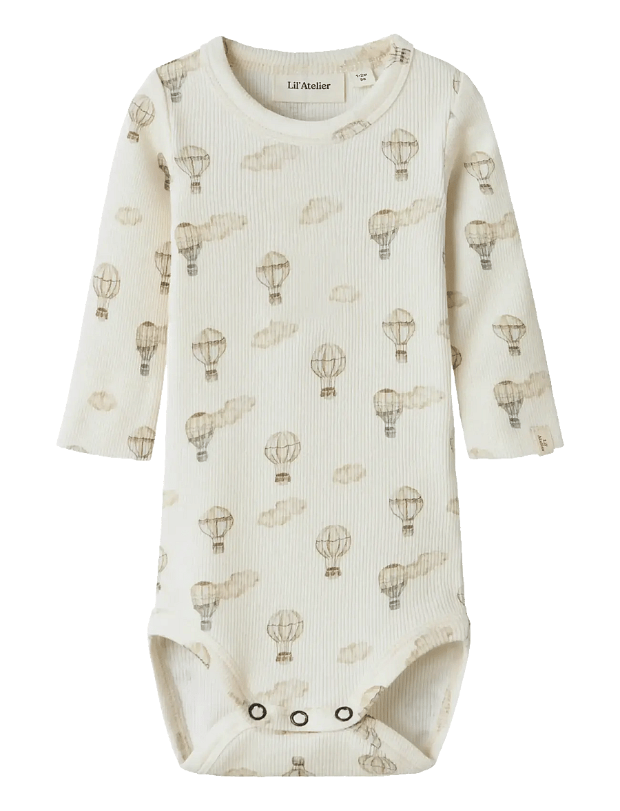 Lil'Atelier - NBNGAVO EMO LS SLIM BODY LIL NOOS - långärmade bodies - turtledove - 1