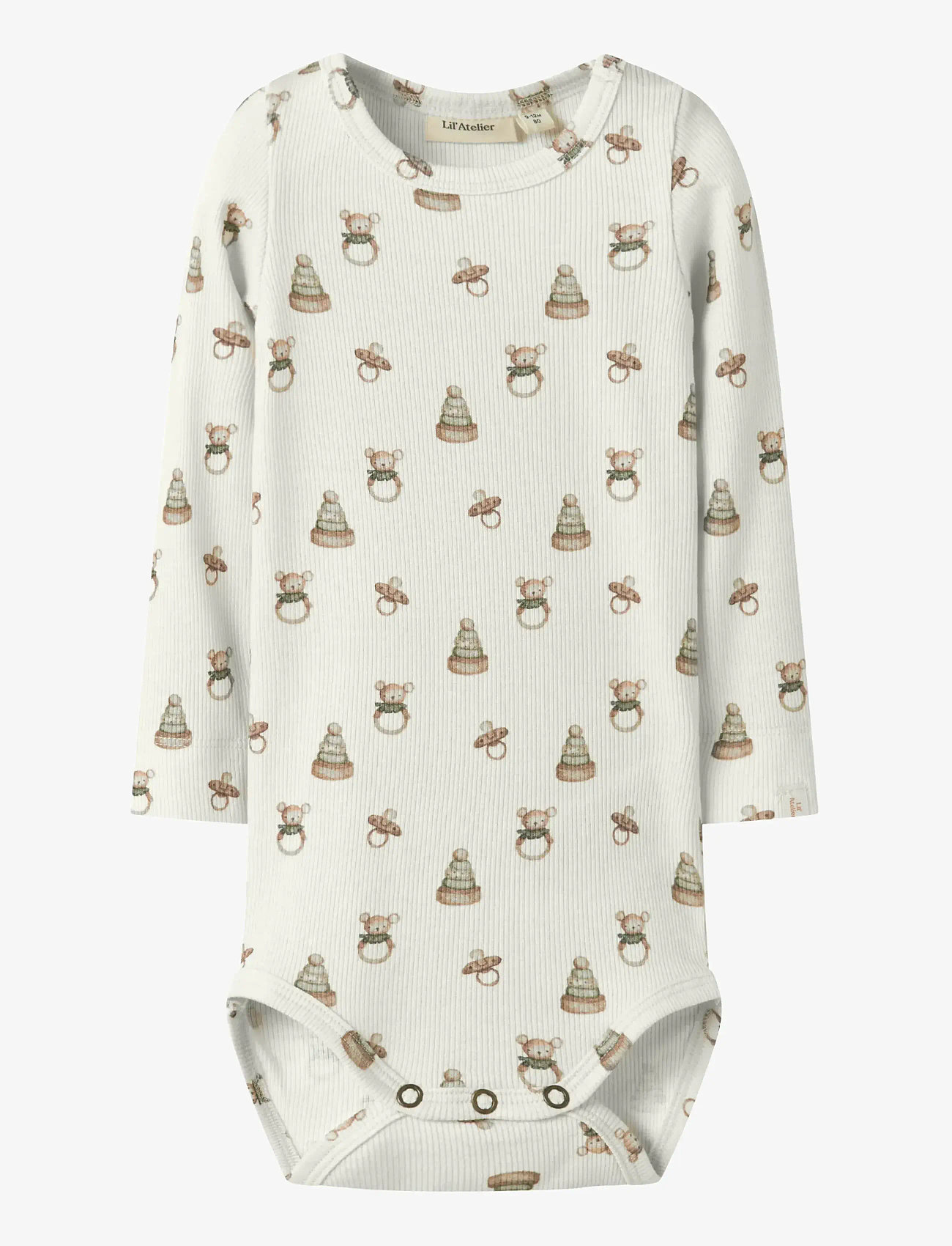 Lil'Atelier - NBNGAVO EMO LS SLIM BODY LIL NOOS - long-sleeved bodies - turtledove - 1