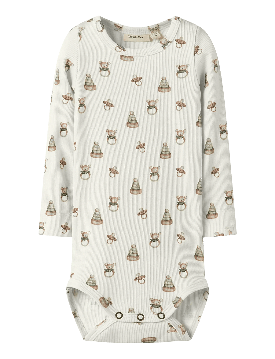 Lil'Atelier - NBNGAVO EMO LS SLIM BODY LIL NOOS - pikkade varrukatega bodid - turtledove - 1