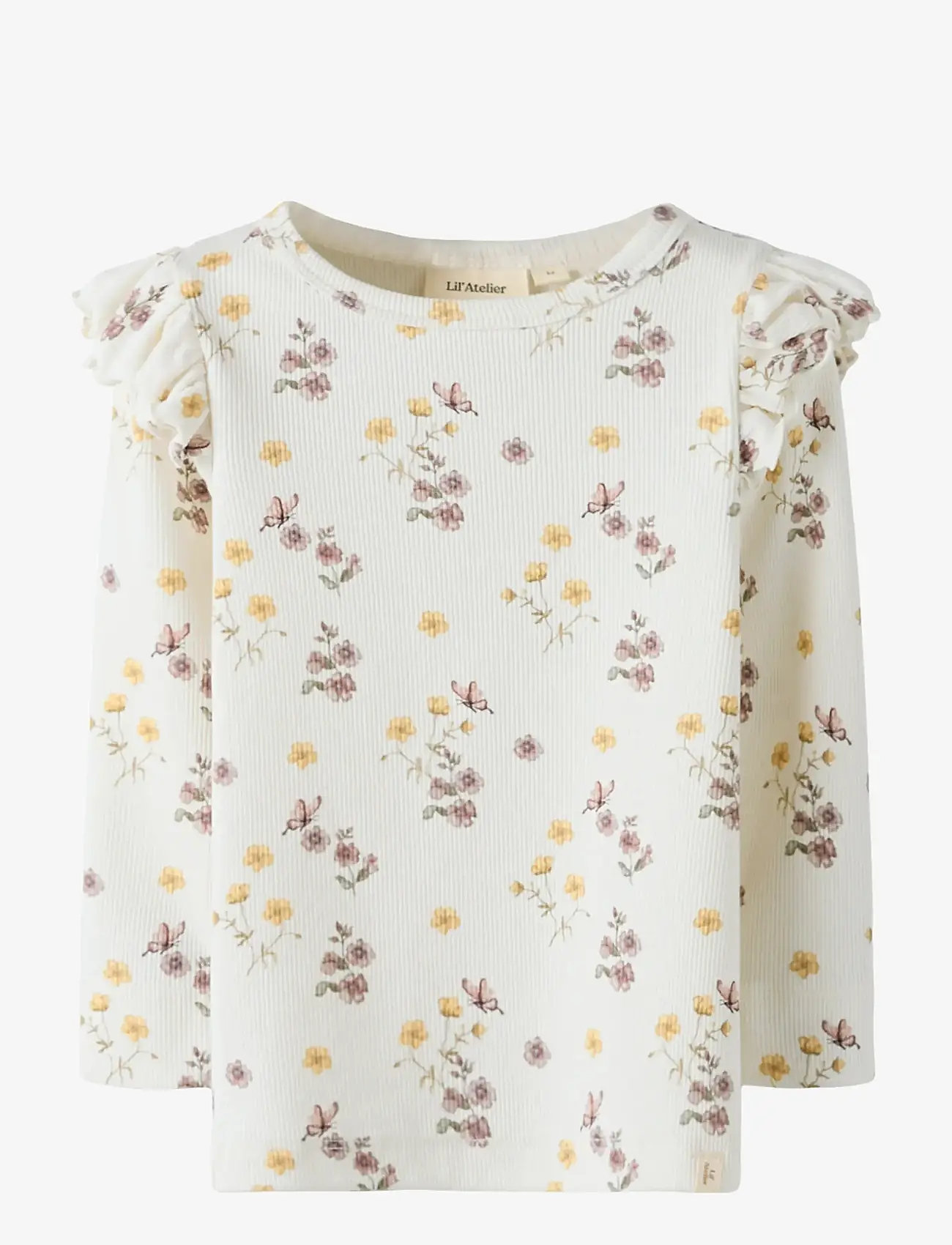 Lil'Atelier - NMFGAVO EKO LS SLIM TOP LIL NOOS - długi rękaw - coconut milk - 1