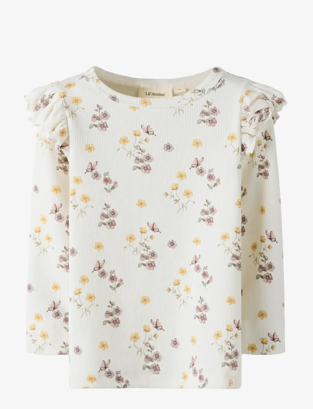Lil'Atelier - NMFGAVO EKO LS SLIM TOP LIL NOOS - langærmede t-shirts - coconut milk - 1