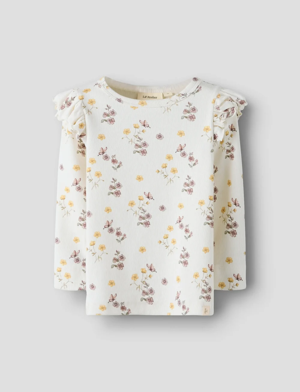 Lil'Atelier - NMFGAVO EKO LS SLIM TOP LIL NOOS - langærmede t-shirts - coconut milk - 3