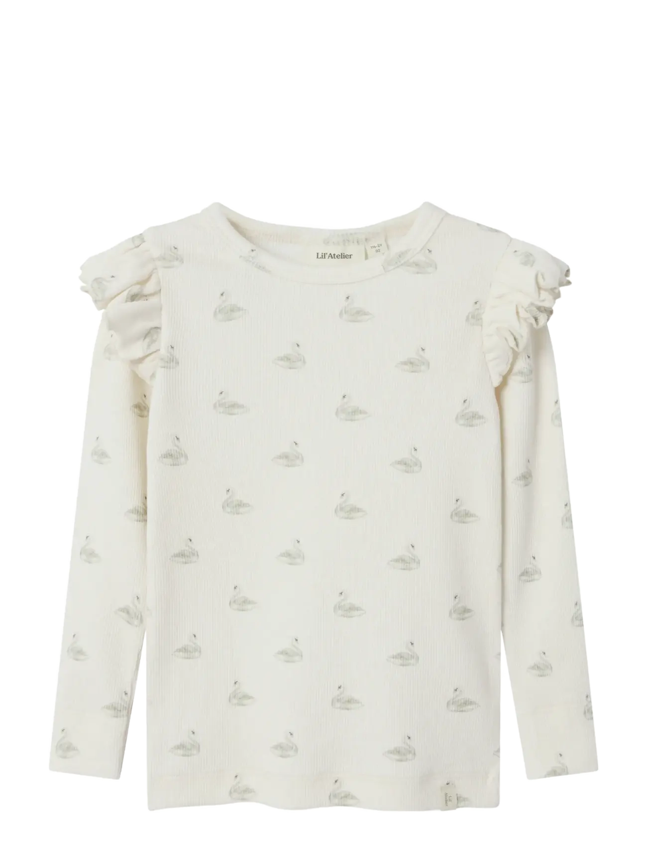 Lil'Atelier NMFGAVO EKO LS SLIM TOP LIL NOOS - Overdele - PASTEL PARCHMENT / white