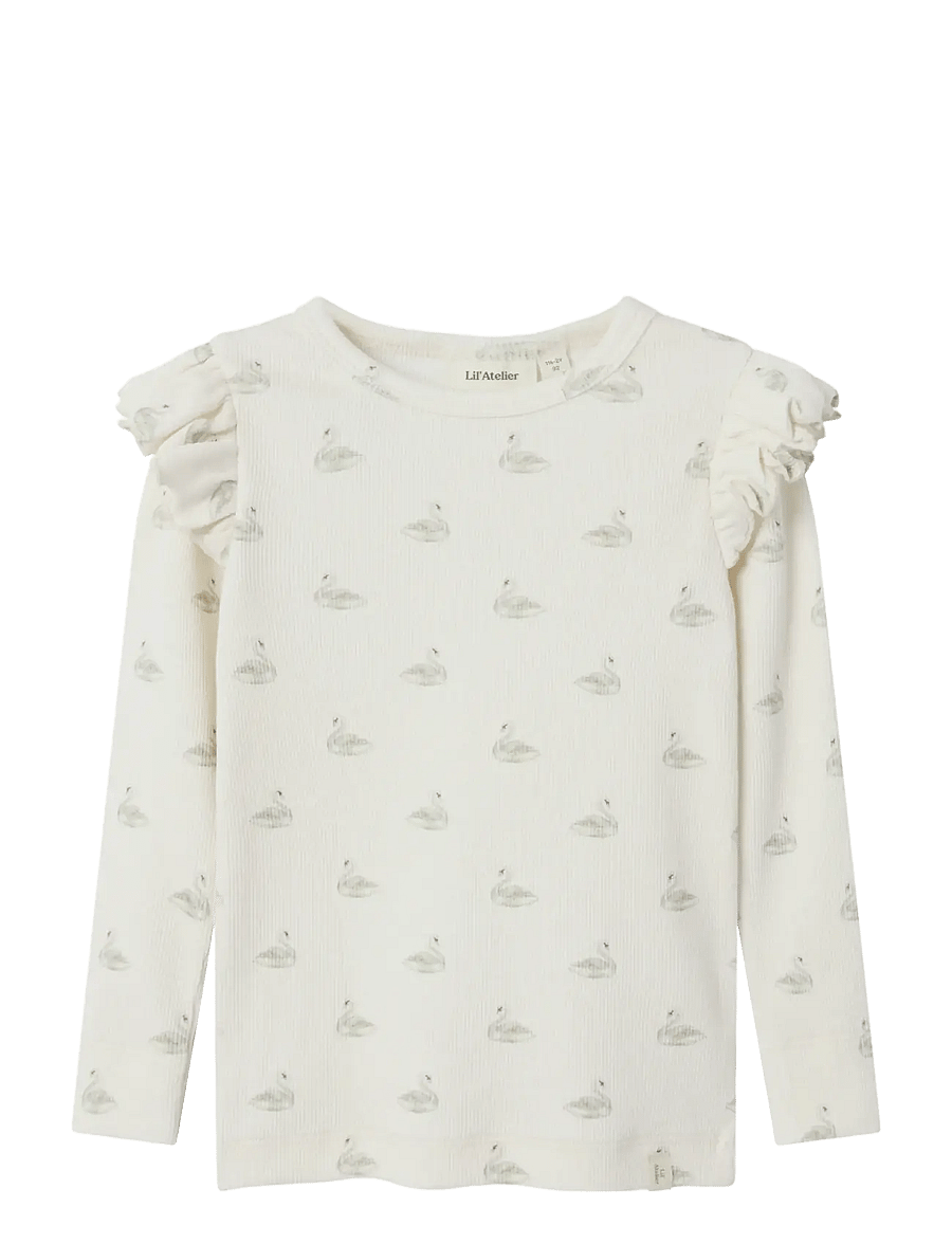 Lil'Atelier - NMFGAVO EKO LS SLIM TOP LIL NOOS - långärmade t-shirts - pastel parchment - 1